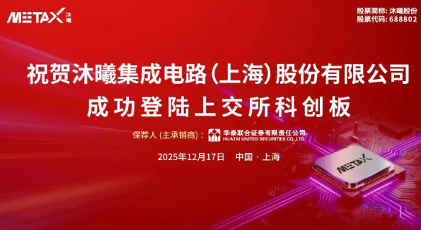 新征程，再聚力！华研集团祝贺沐曦股份成功上市